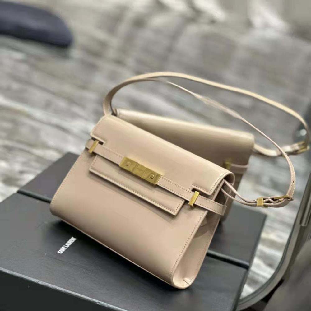 Saint Laurent YSL Women Manhattan Small Shoulder Bag in Box Saint Laurent Leather-Pink - image 5