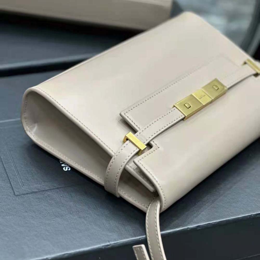 Saint Laurent YSL Women Manhattan Small Shoulder Bag in Box Saint Laurent Leather-Pink - image 9