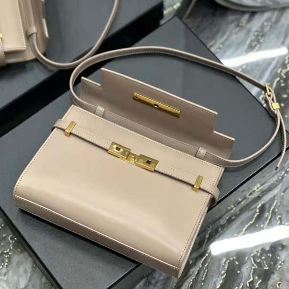 Saint Laurent YSL Women Manhattan Small Shoulder Bag in Box Saint Laurent Leather-Pink - image 7