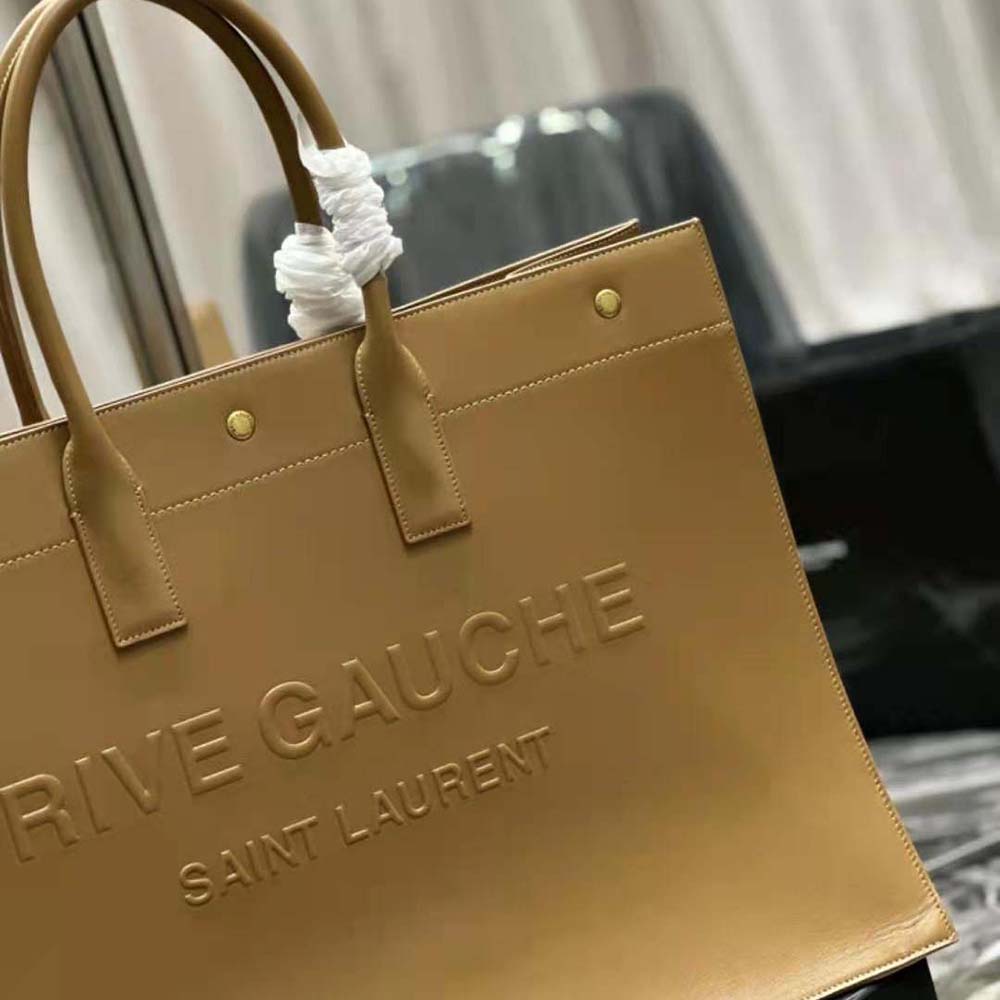 Saint Laurent YSL Women Rive Gauche Large Tote Bag in Vegetable-Tanned Leather - image 7