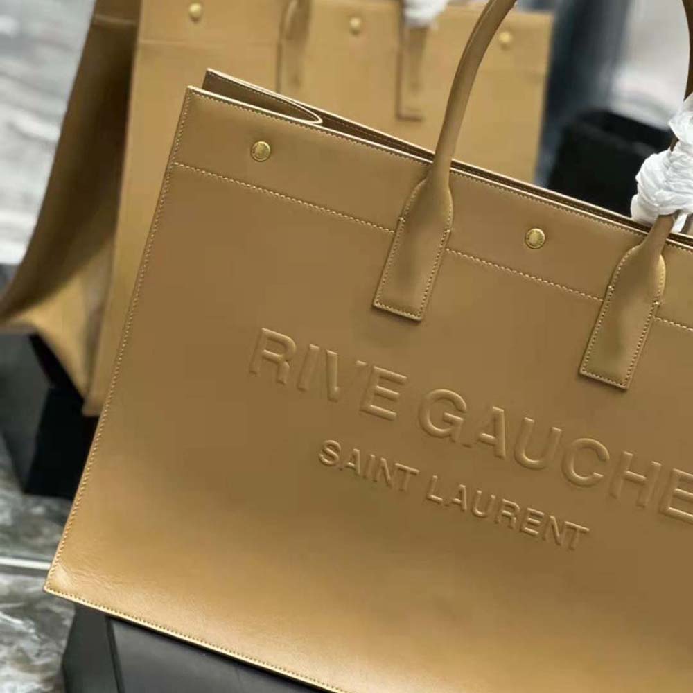 Saint Laurent YSL Women Rive Gauche Large Tote Bag in Vegetable-Tanned Leather - image 6