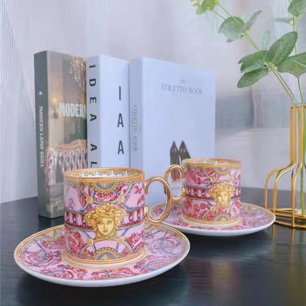 Versace Unisex Scala Del Palazzo Coffee Set Includes A Coffee Cup with Handle and A Matching Saucer - image 4