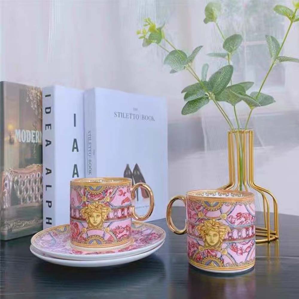 Versace Unisex Scala Del Palazzo Coffee Set Includes A Coffee Cup with Handle and A Matching Saucer - image 5