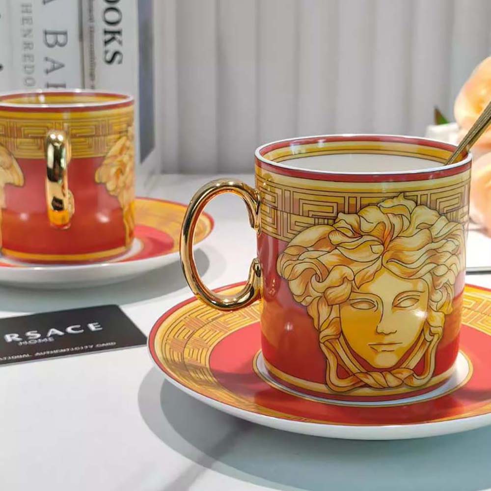 Versace Unisex Medusa Amplified Coffee Set Includes a Coffee Cup with Handle and a Matching Saucer - image 4