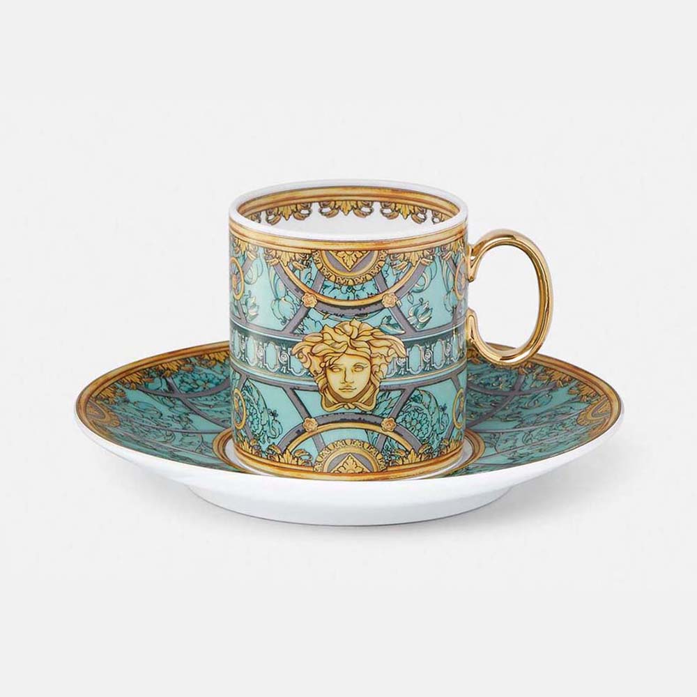 Versace Unisex Scala Del Palazzo Coffee Set cup and saucer full view