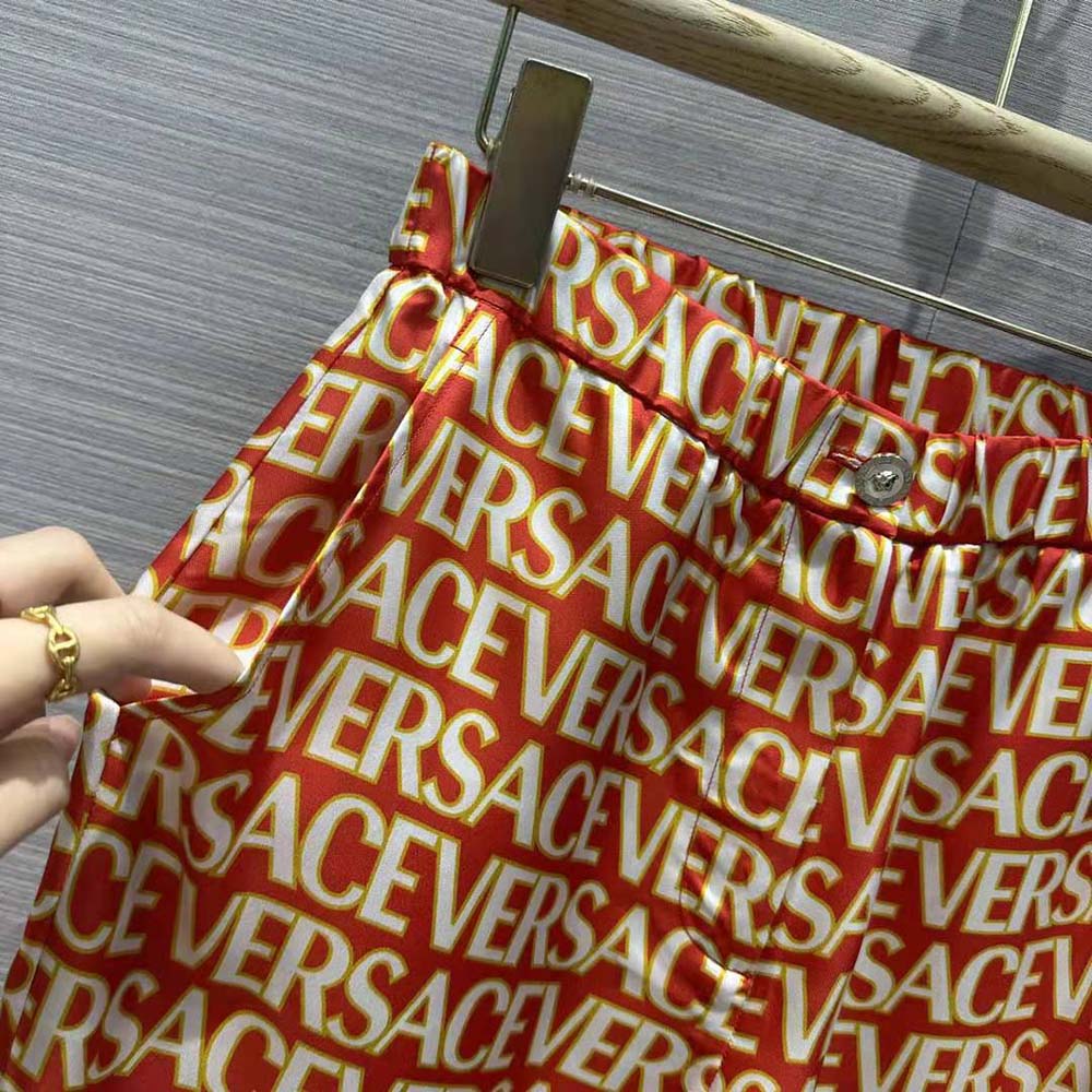 Versace Women Allover Silk Pants - image 7