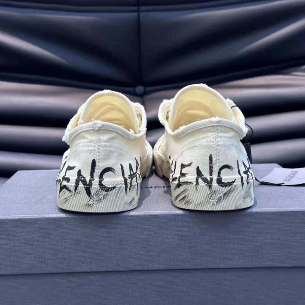 Balenciaga Unisex Paris Low Top Graffiti Sneaker in White - image 6