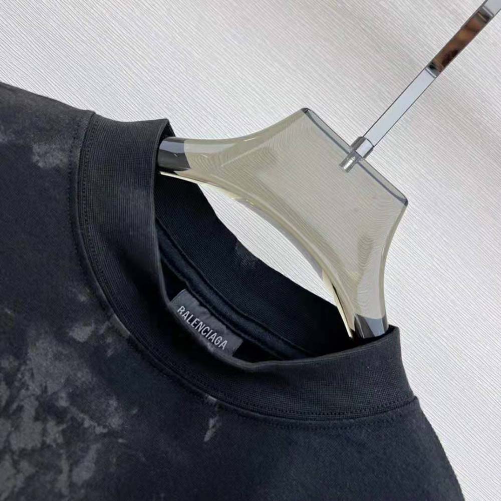 Balenciaga Women Heavy Metal Tight T-Shirt Small Fit in Black Faded - image 6