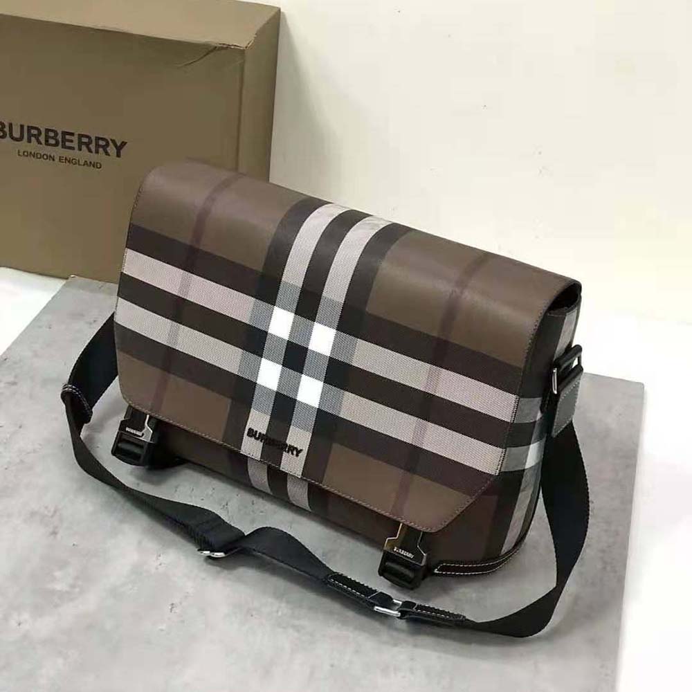 Burberry Men Large Wright Bag in Calf Leather-Brown - image 4