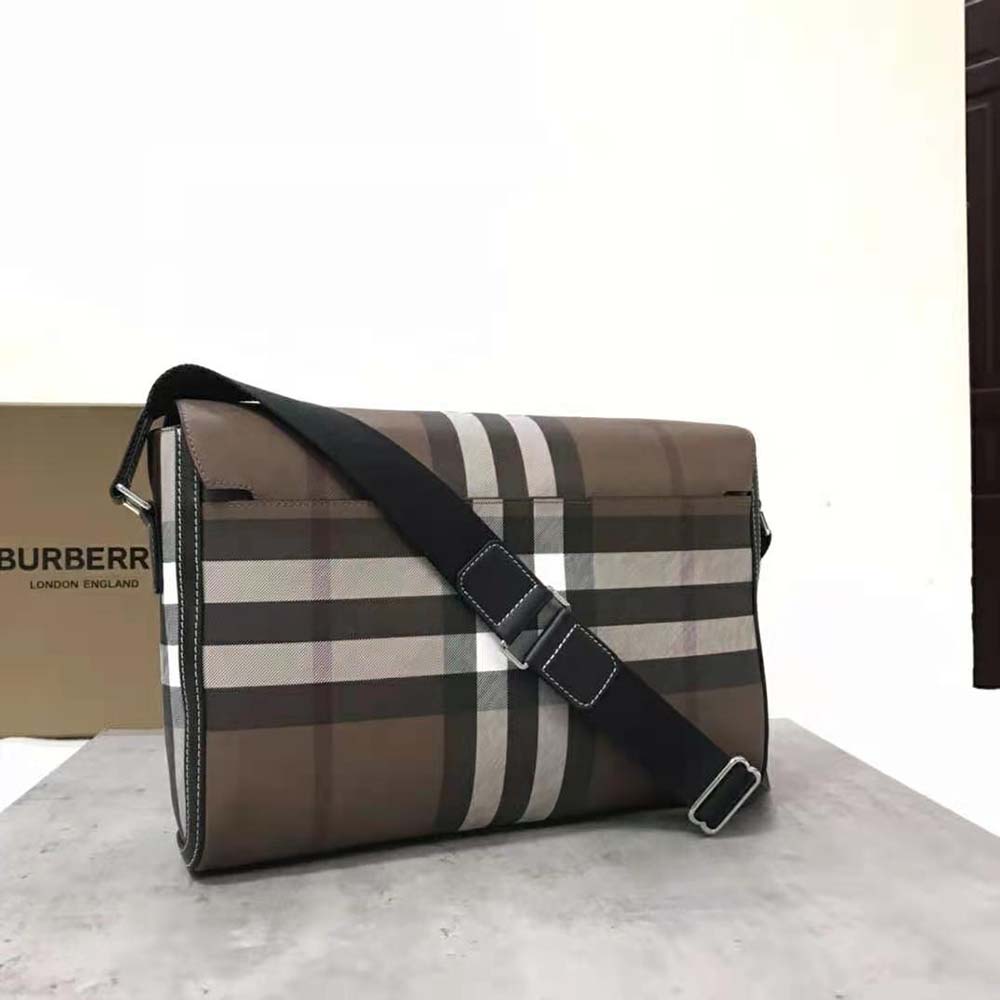 Burberry Men Large Wright Bag in Calf Leather-Brown - image 5