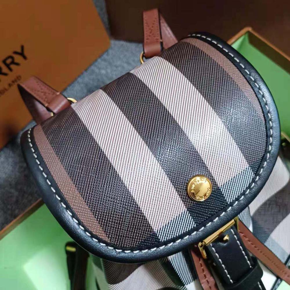 Burberry Women Check Micro Backpack in Calf Leather - image 6