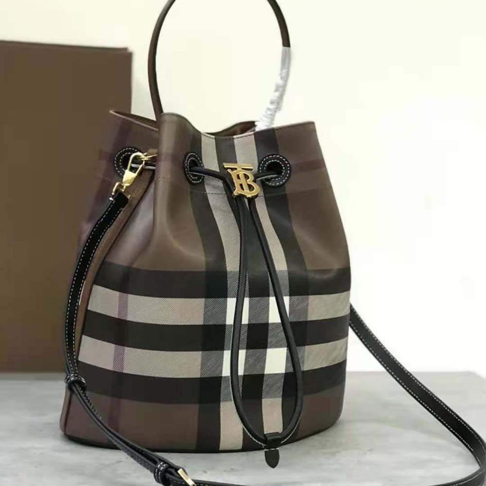 Burberry Women Mini TB Bucket Bag in Calf Leather - image 4