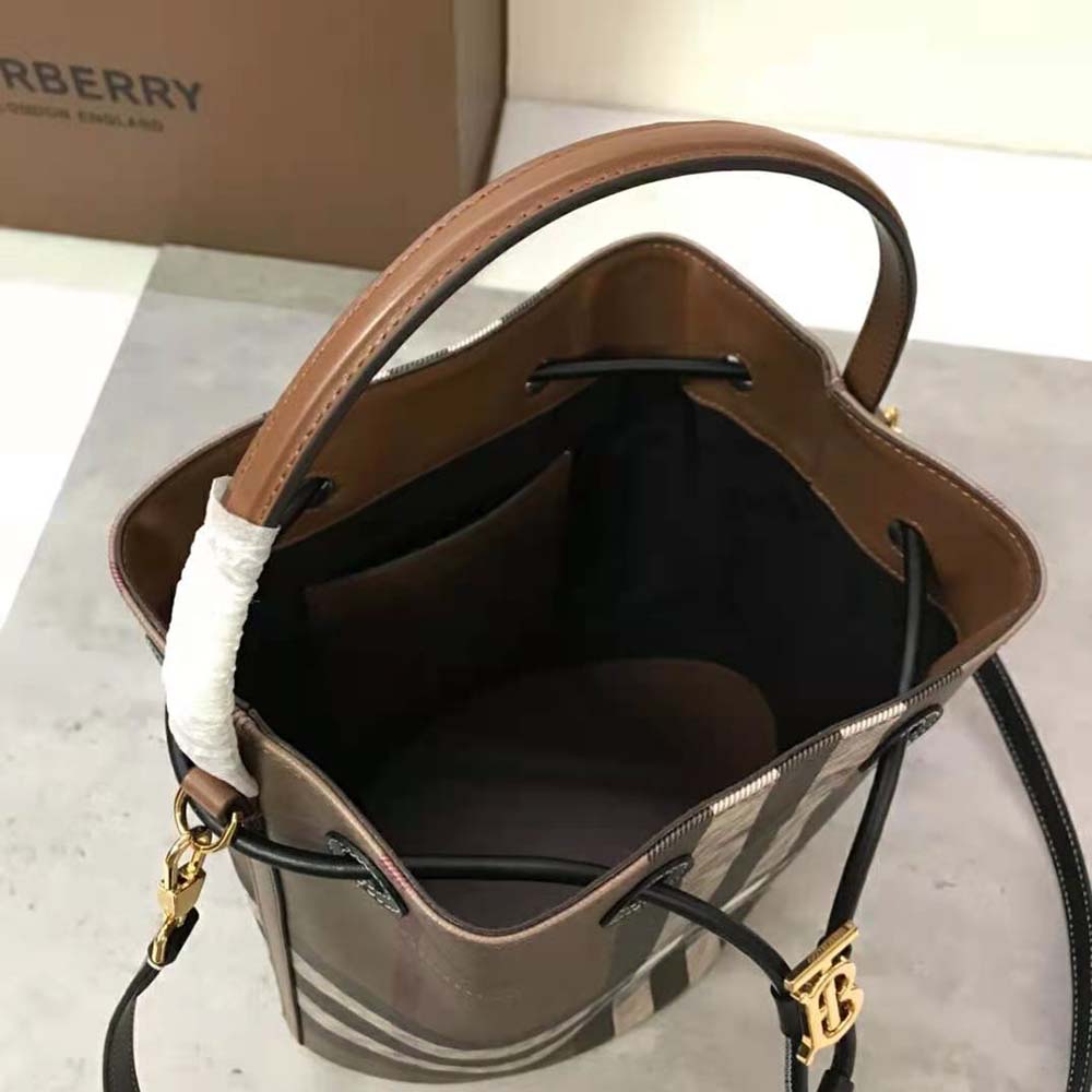Burberry Women Mini TB Bucket Bag in Calf Leather - image 8