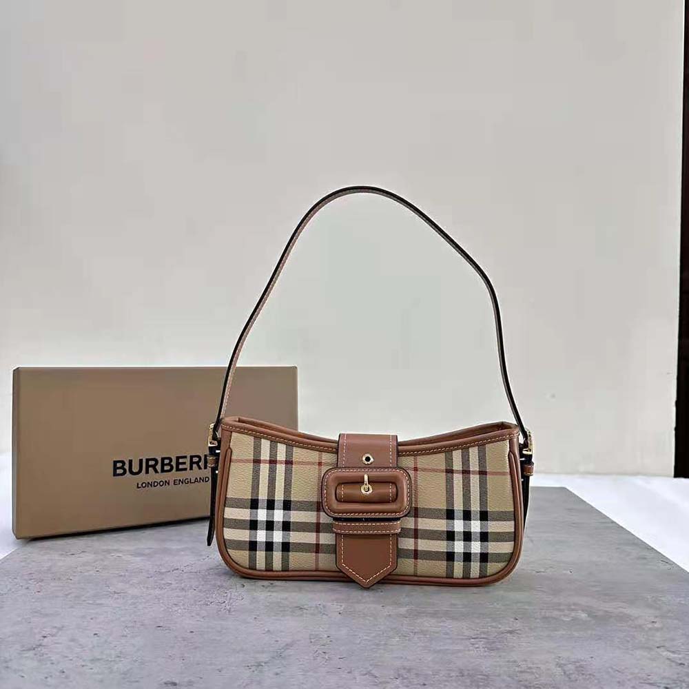 Close-up of gold-tone hardware on Burberry Women Sling Bag