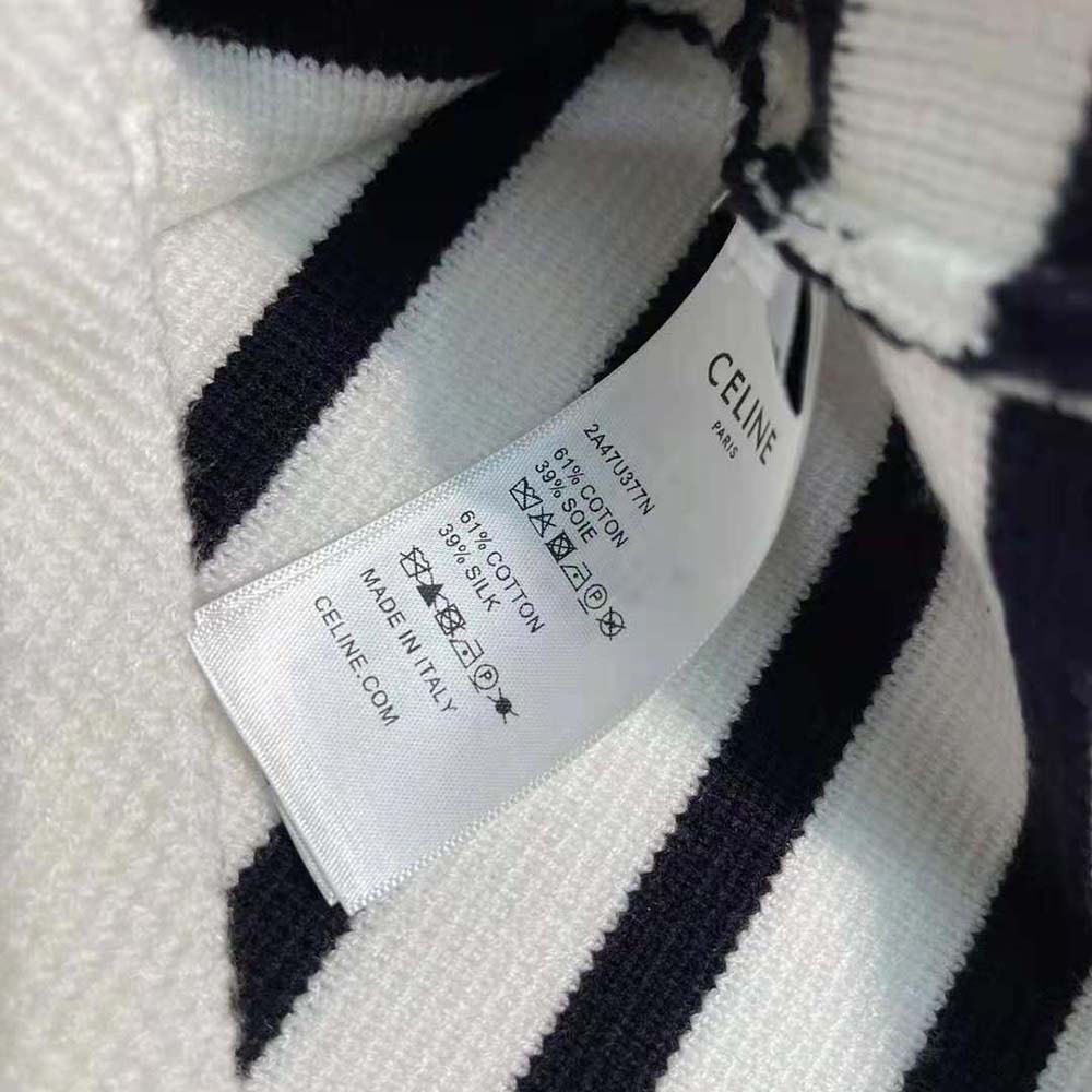 Celine Women Cropped Cardigan in Marinière Wool - image 10