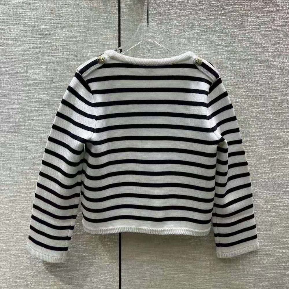 Side profile showing fitted silhouette of Celine Women Cropped Cardigan
