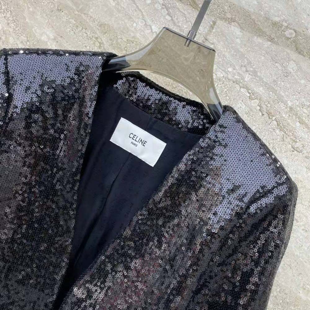 Celine Women Embroidered Bolero in Wool Gabardine - image 4