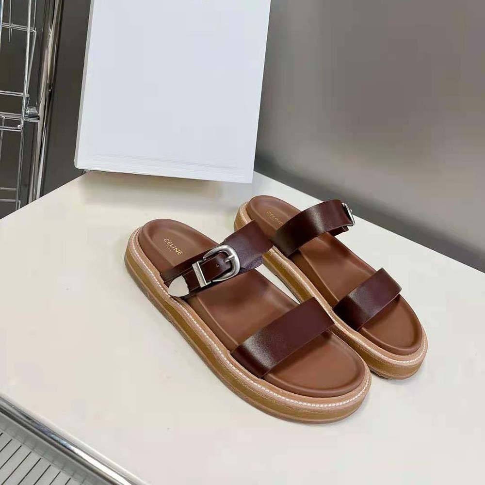 Overhead look at sole and leather texture of Celine Women Tippi