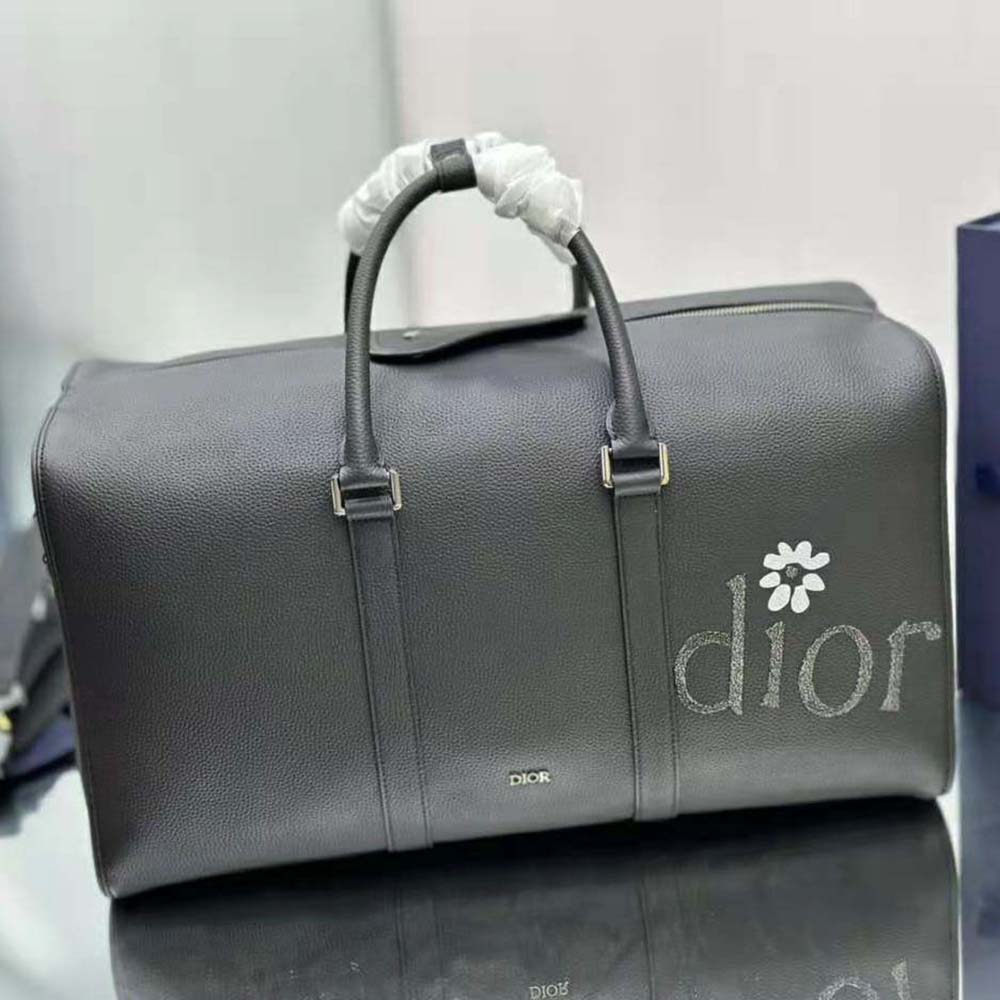 Dior Men By Erl Dior Lingot 50 Bag Black Grained Calfskin - image 4