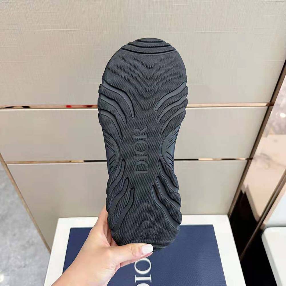 Dior Men H-town Sandal Black Rubber with Beige and Black Dior Oblique Jacquard - image 10