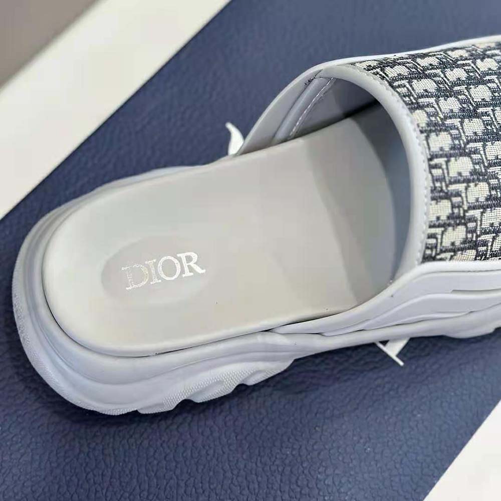 Dior Men H-town Sandal Gray Rubber with Beige and Black Dior Oblique Jacquard - image 9