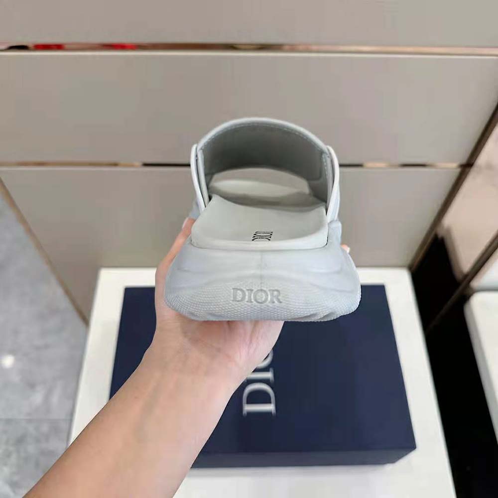 Dior Men H-town Sandal Gray Rubber with Beige and Black Dior Oblique Jacquard - image 8