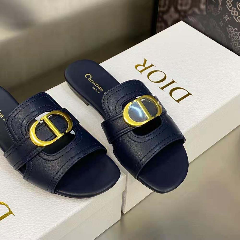 Dior Women 30 Montaigne Slide Black Calfskin - image 6