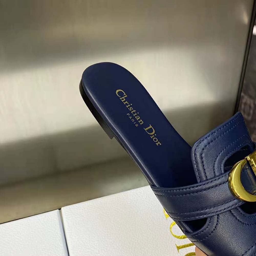 Dior Women 30 Montaigne Slide Black Calfskin - image 9