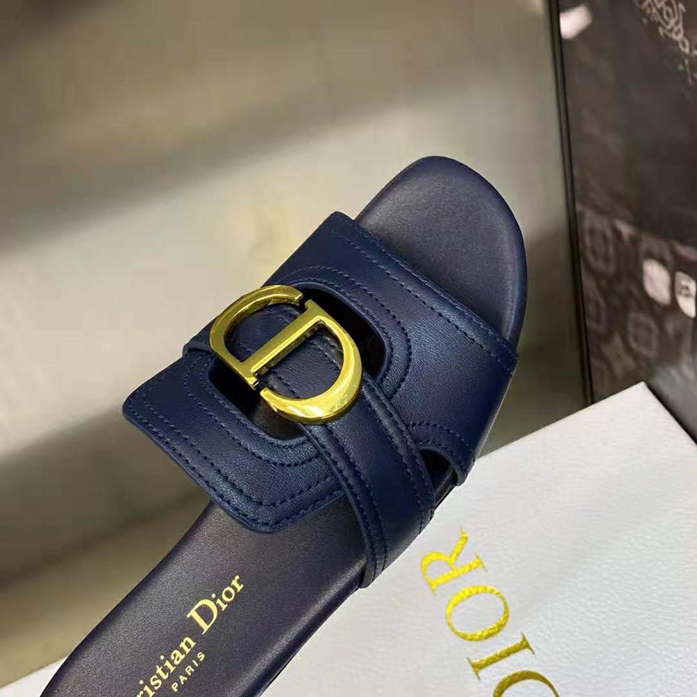 Dior Women 30 Montaigne Slide Black Calfskin - image 8