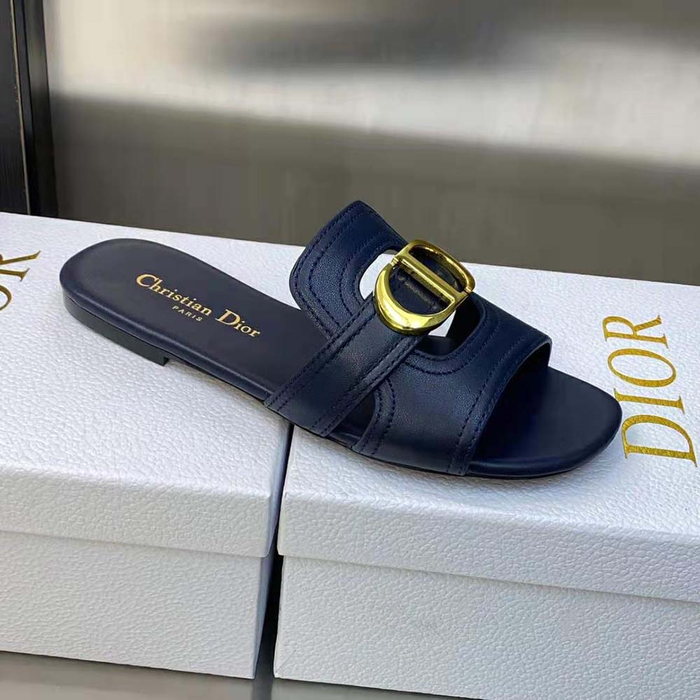 Dior Women 30 Montaigne Slide Black Calfskin - image 7