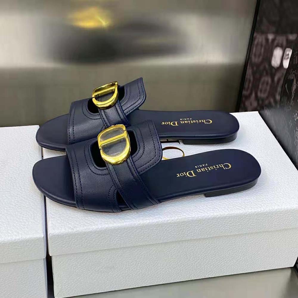 Dior Women 30 Montaigne Slide Black Calfskin - image 4