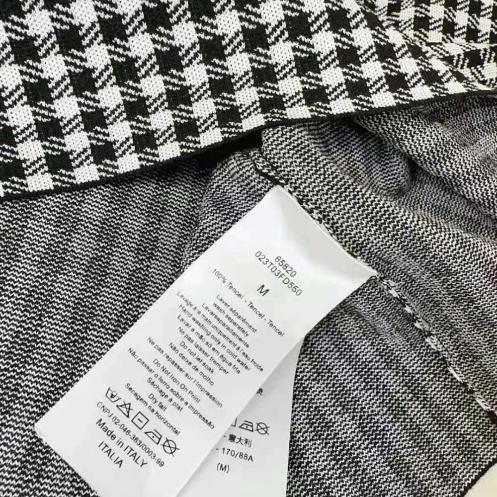 Dior Women Short-sleeved Sweater Gray and Black Check’n’Dior Cashmere and Silk Blend Knit - image 9