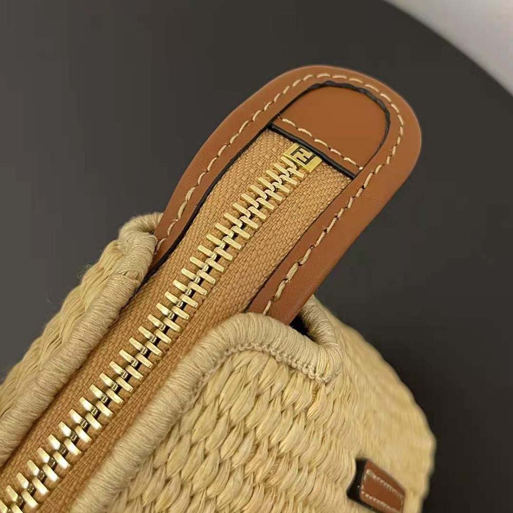 Fendi Women By The Way Mini Natural Straw Small Boston Bag - image 10