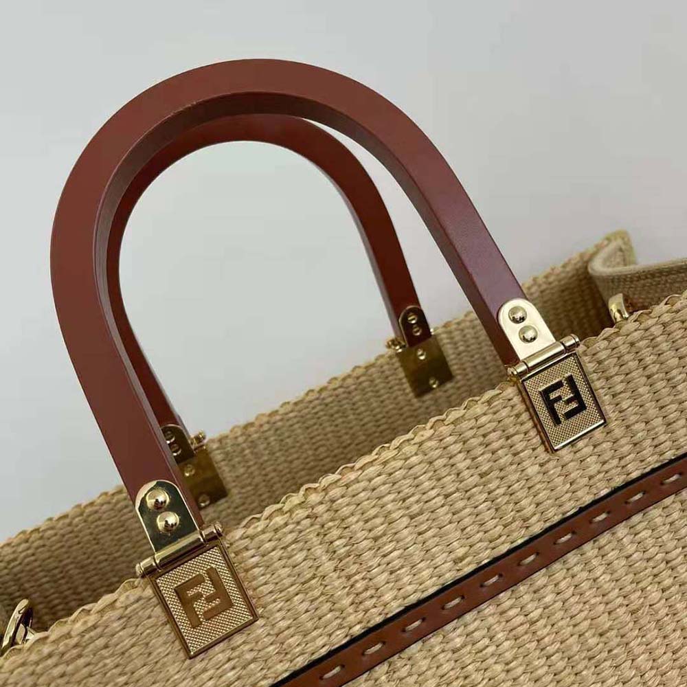 Fendi Women Fendi Sunshine Medium Shopper in Natural Straw - image 7