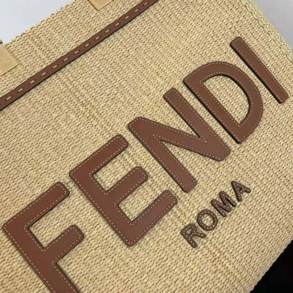 Fendi Women Fendi Sunshine Medium Shopper in Natural Straw - image 6