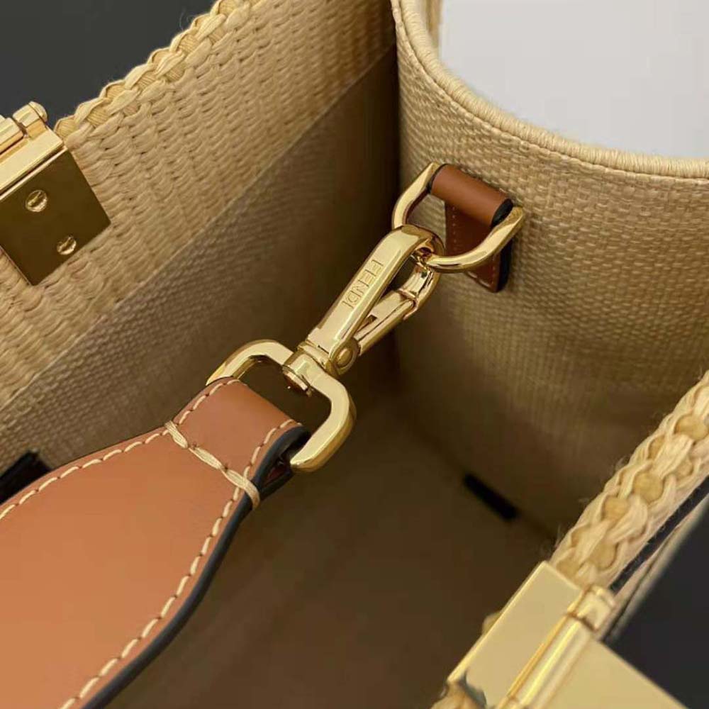 Fendi Women Fendi Sunshine Medium Shopper in Natural Straw - image 9