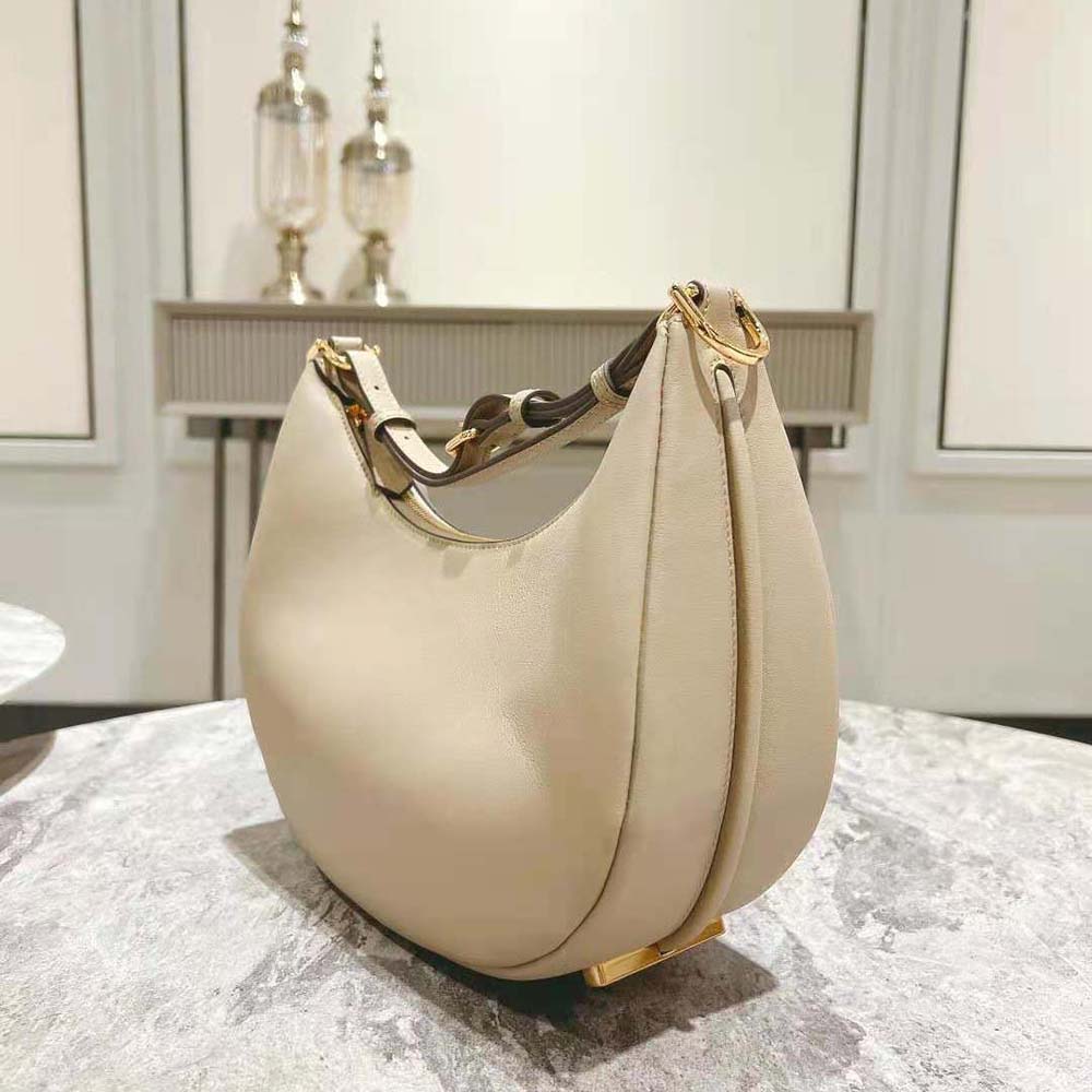 Fendi Women Fendigraphy Small Beige Leather Bag - image 4