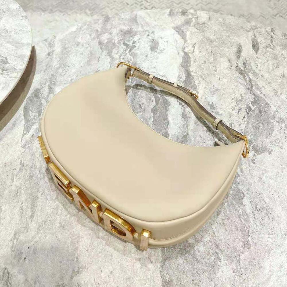 Fendi Women Fendigraphy Small Beige Leather Bag - image 6