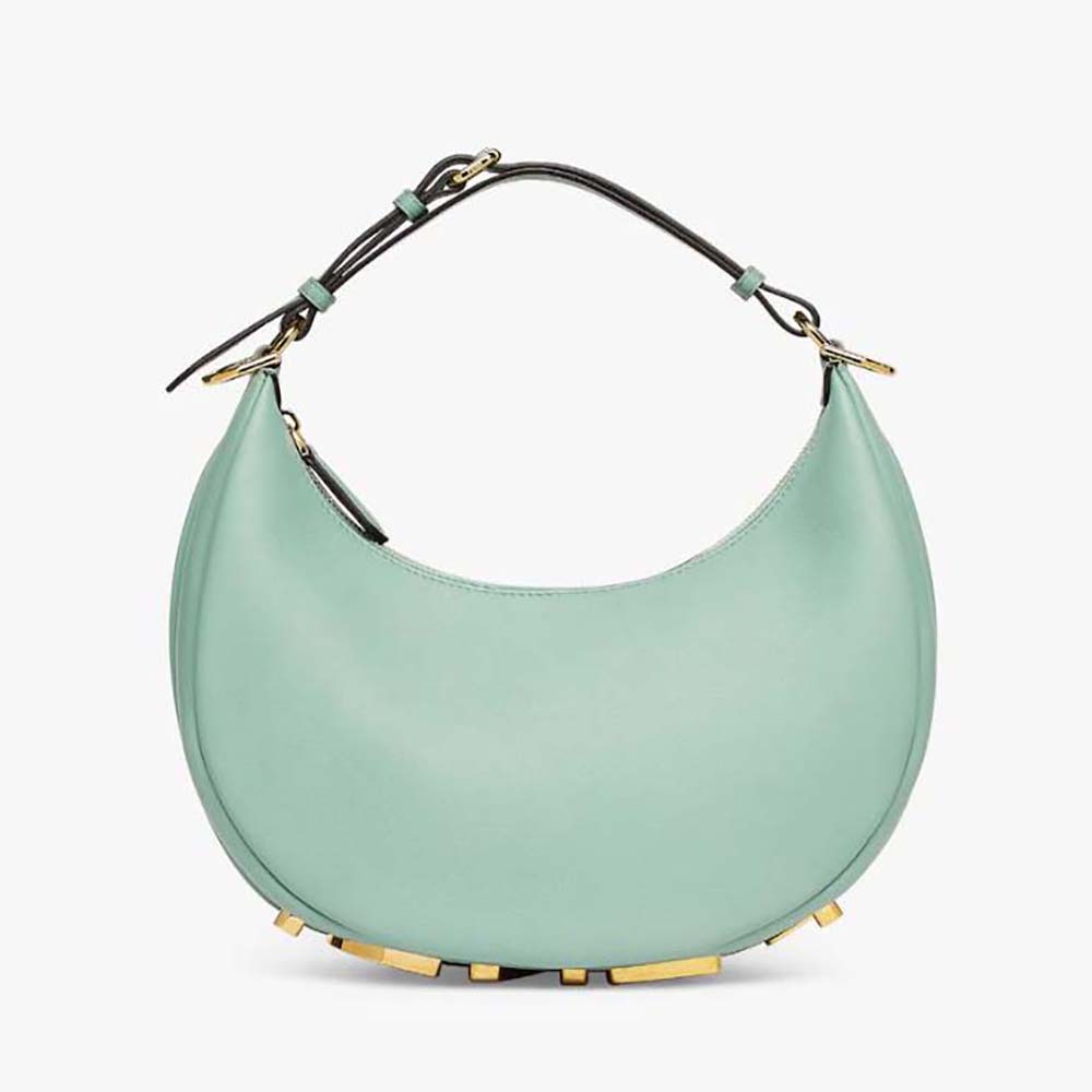 Front view of Fendi Women Fendigraphy Small Mint Green Leather Bag