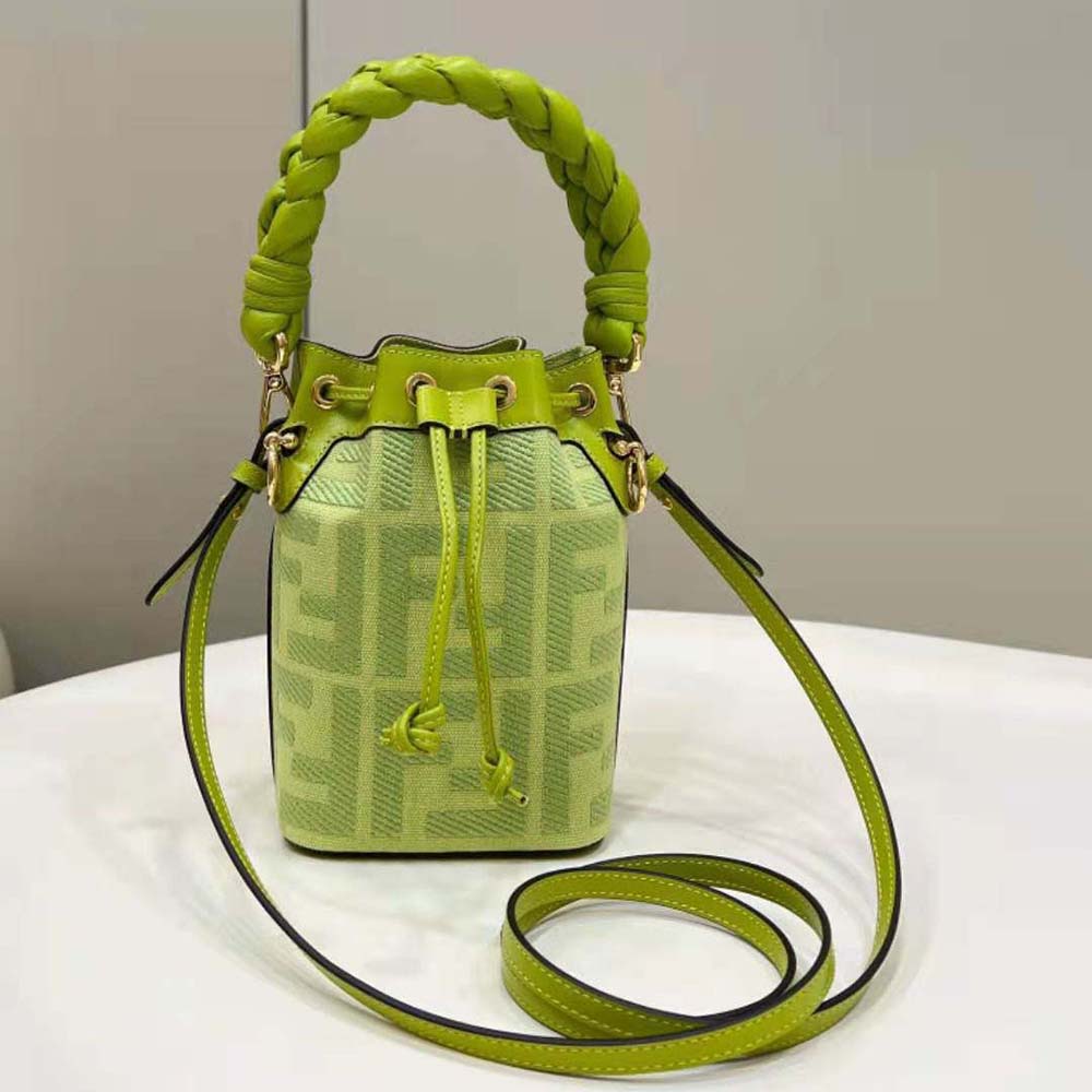Side angle showing adjustable shoulder strap on Fendi Women Mon Tresor bag