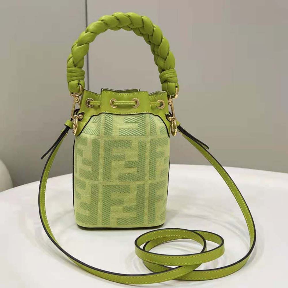 Fendi Women Mon Tresor Acid Green FF Canvas Mini-bag - image 4