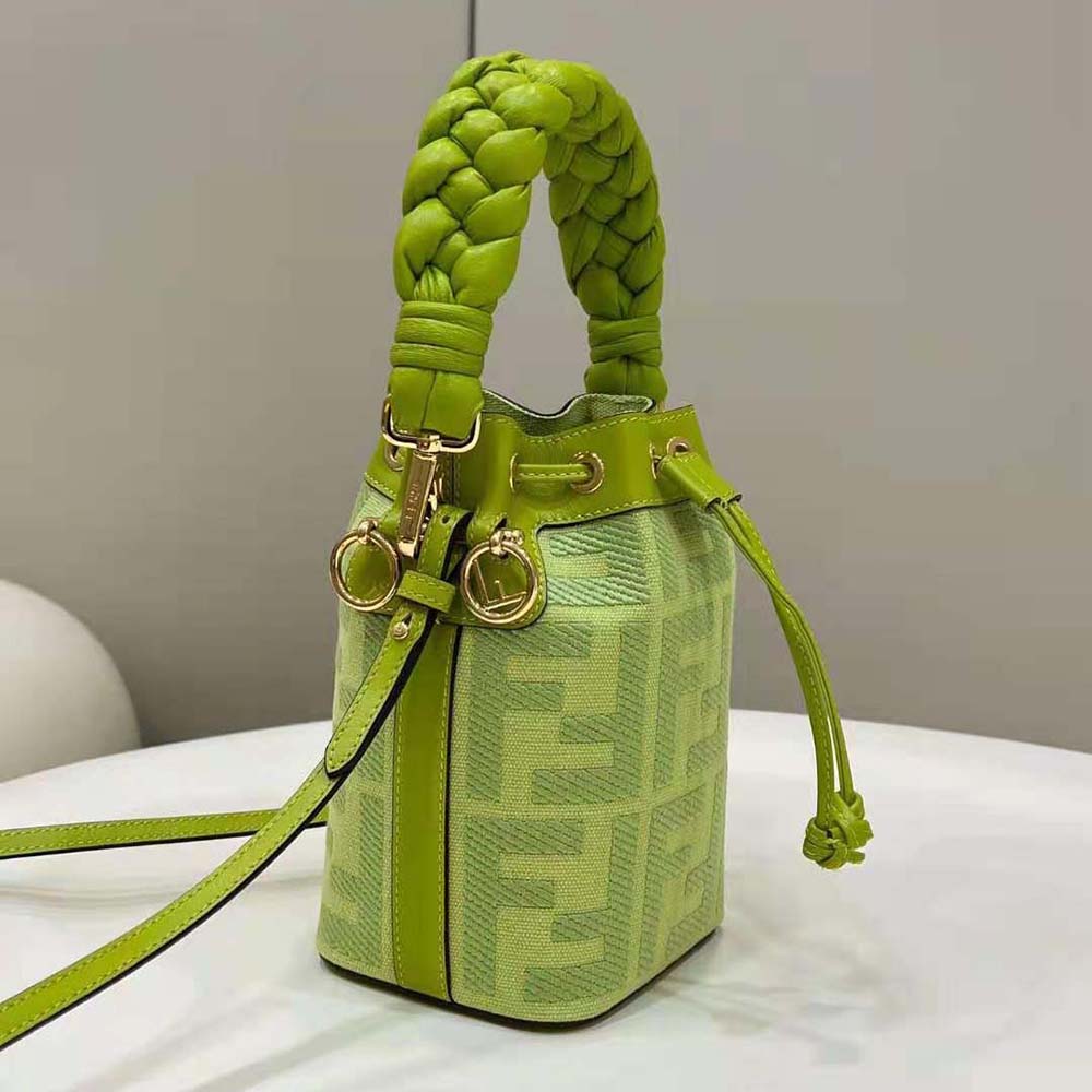 Fendi Women Mon Tresor Acid Green FF Canvas Mini-bag - image 5