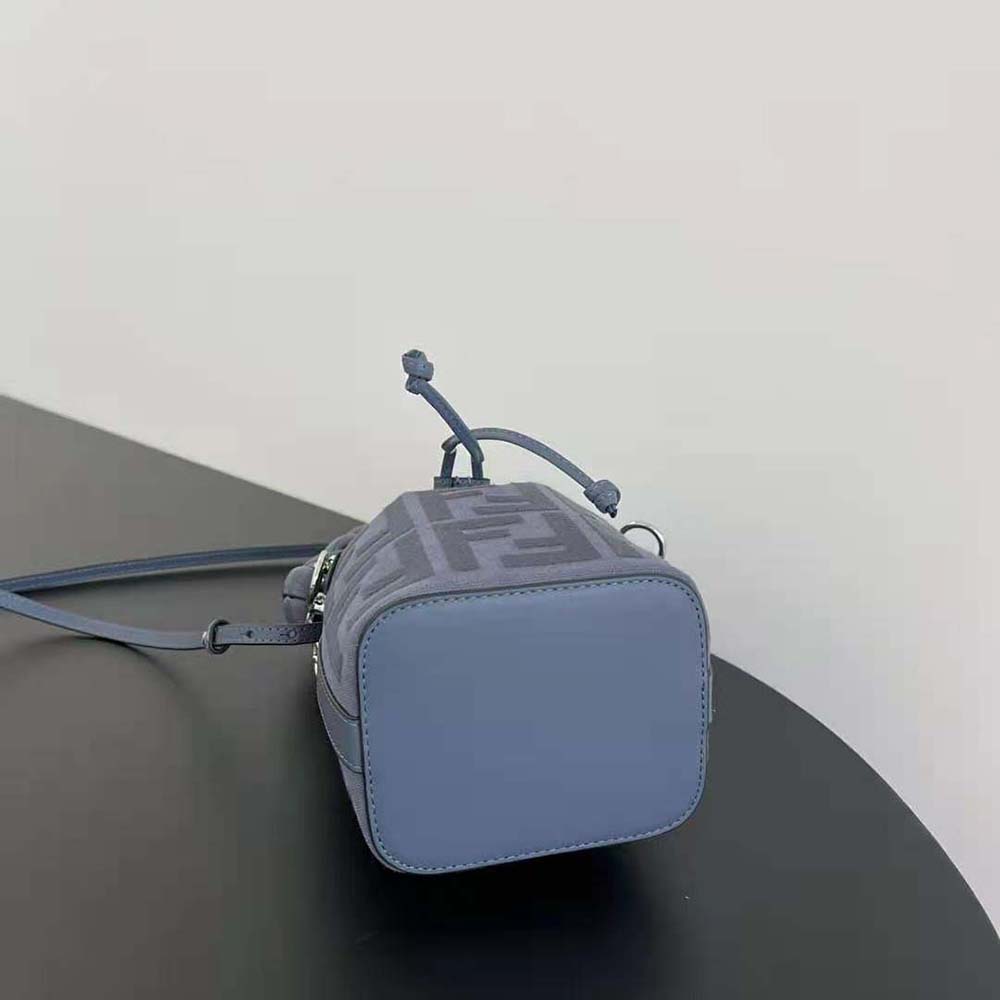 Fendi Women Mon Tresor Blue FF Canvas Mini-Bag - image 4