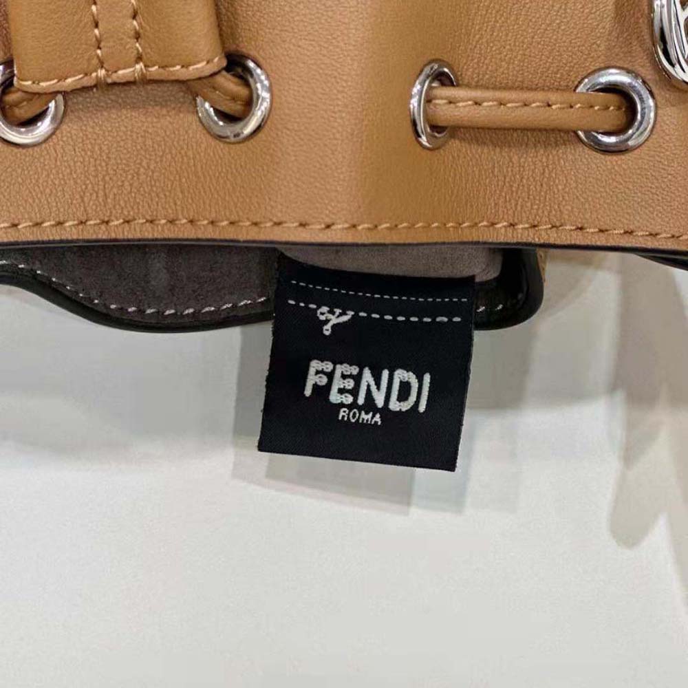 Fendi Women Mon Tresor Brown Leather Mini-bag with 3D Roses - image 9