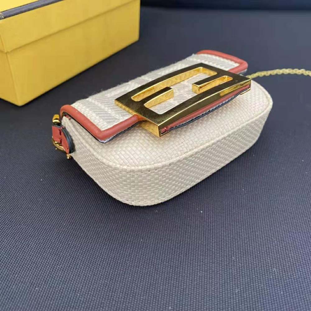 Fendi Women Nano Baguette Charm Natural Raffia Charm - image 4