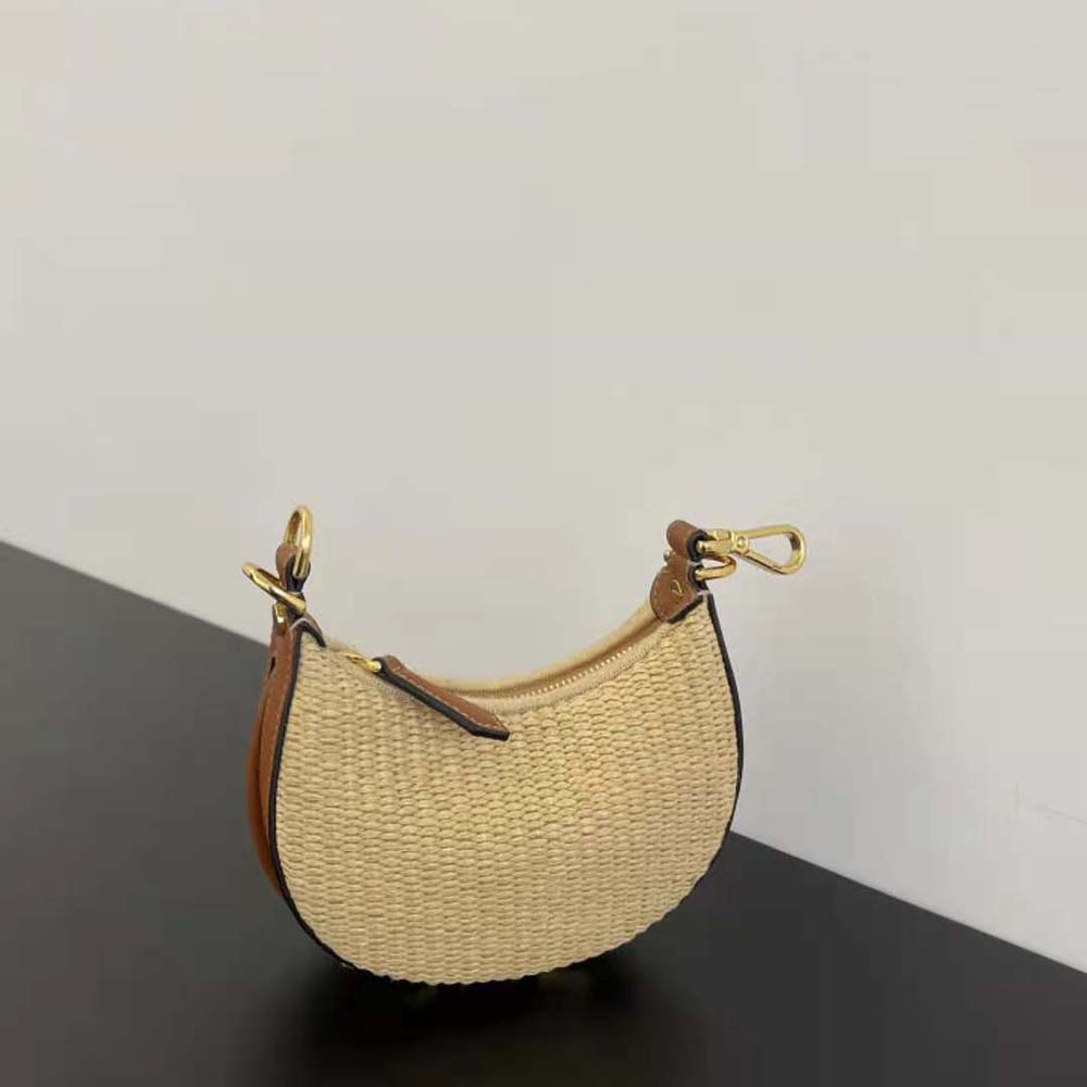 Side profile showing compact size of Fendi Nano Fendigraphy bag