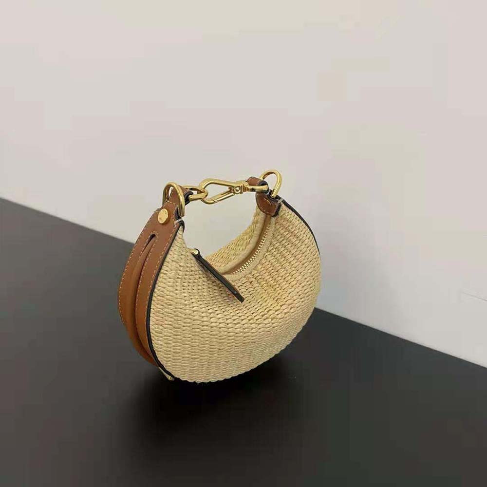 Fendi Women Nano Fendigraphy Natural Raffia Charm - image 4