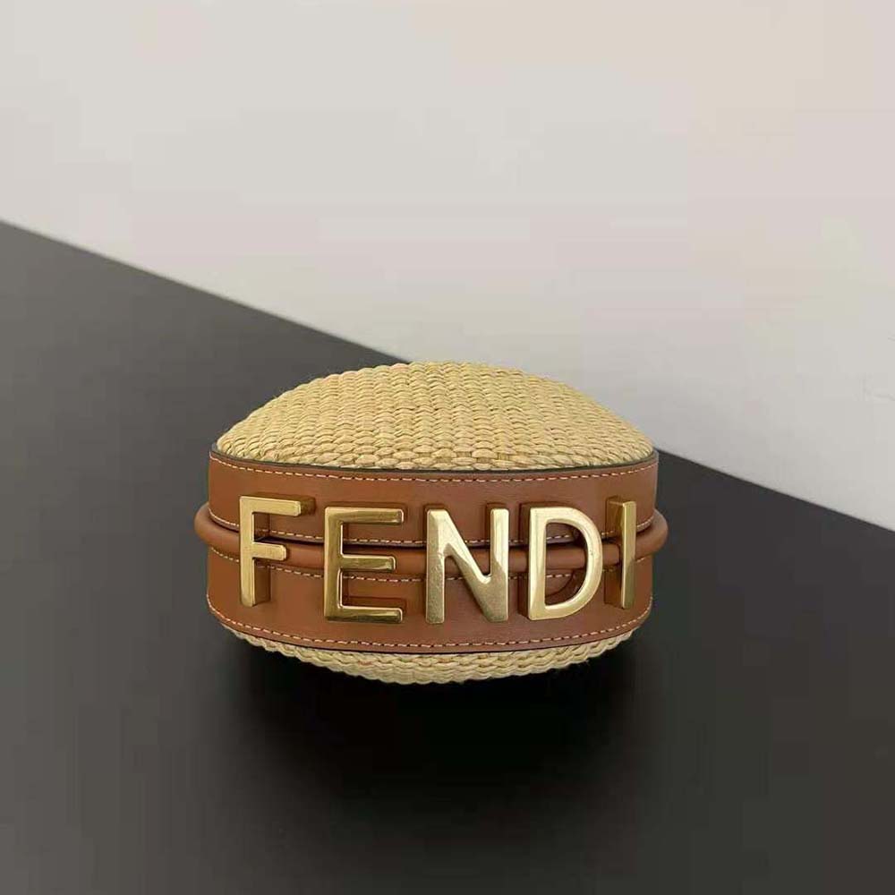 Fendi Women Nano Fendigraphy Natural Raffia Charm - image 5