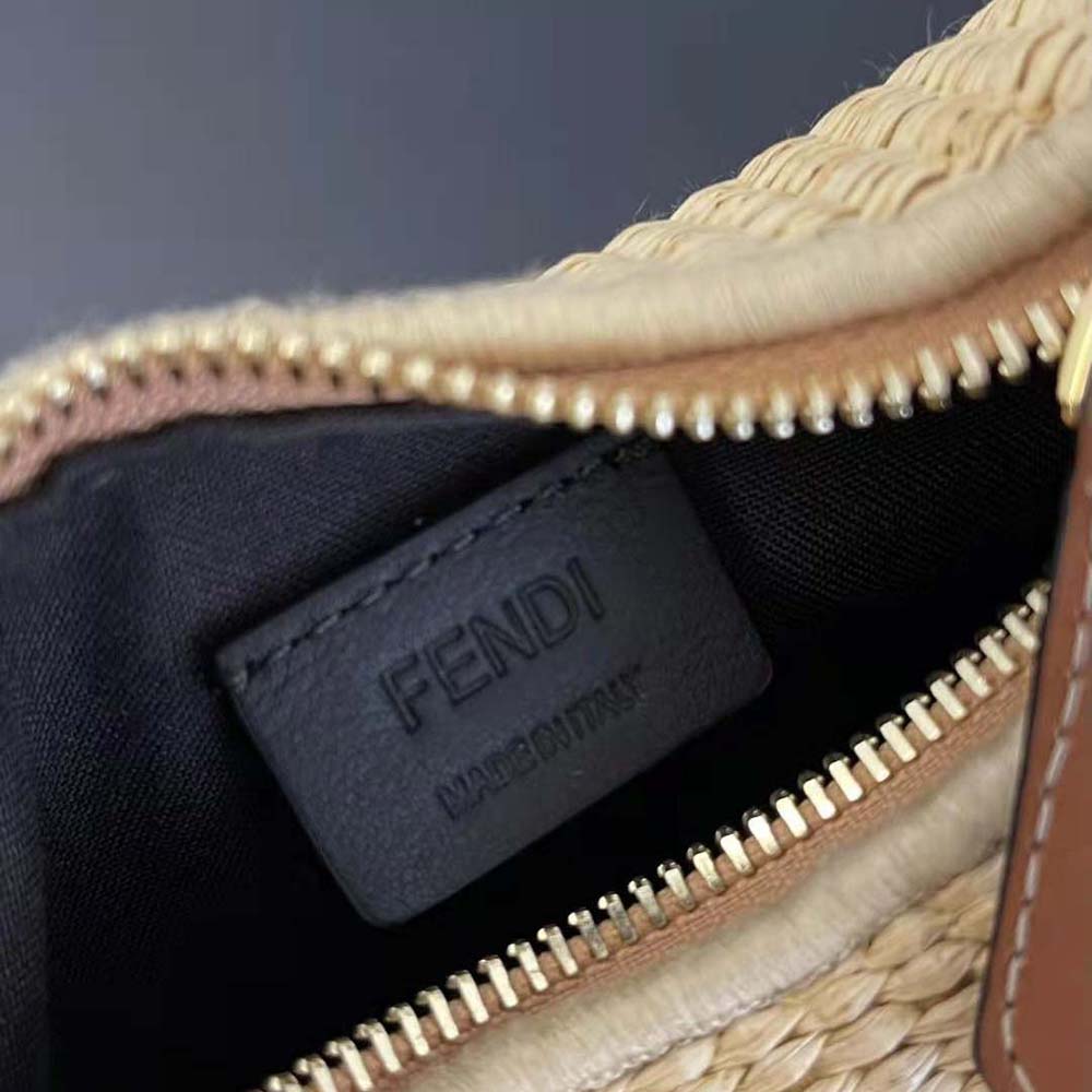 Fendi Women Nano Fendigraphy Natural Raffia Charm - image 9