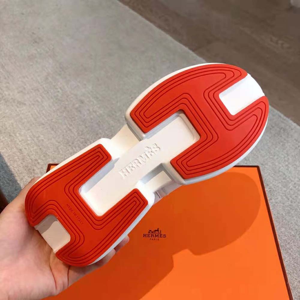 Hermes Unisex Giga Sneaker in Stitched Mesh and Calfskin-White - image 10